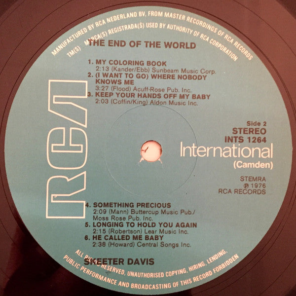 Skeeter Davis : The End Of The World (LP, Album, RE)