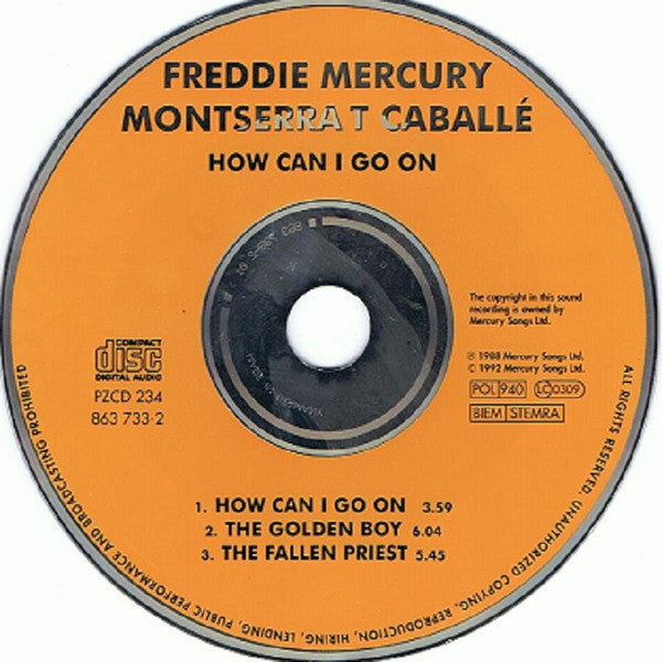 Freddie Mercury & Montserrat Caballé : How Can I Go On (CD, Maxi)