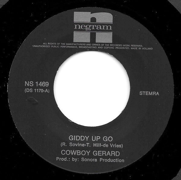 Cowboy Gerard : Het Spel Kaarten / Giddy Up Go (7")