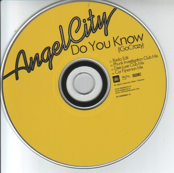 Angel City : Do You Know (I Go Crazy) (CD, Single)