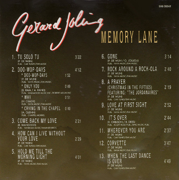 Gerard Joling : Memory Lane (CD, Album)