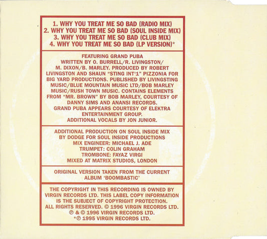 Shaggy Featuring Grand Puba : Why You Treat Me So Bad (CD, Single)