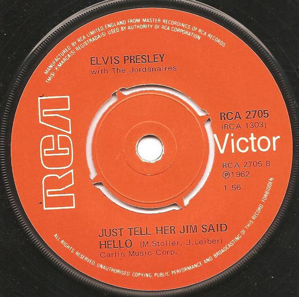 Elvis Presley : She's Not You / Just Tell Her Jim Said Hello (7", Single, RE)
