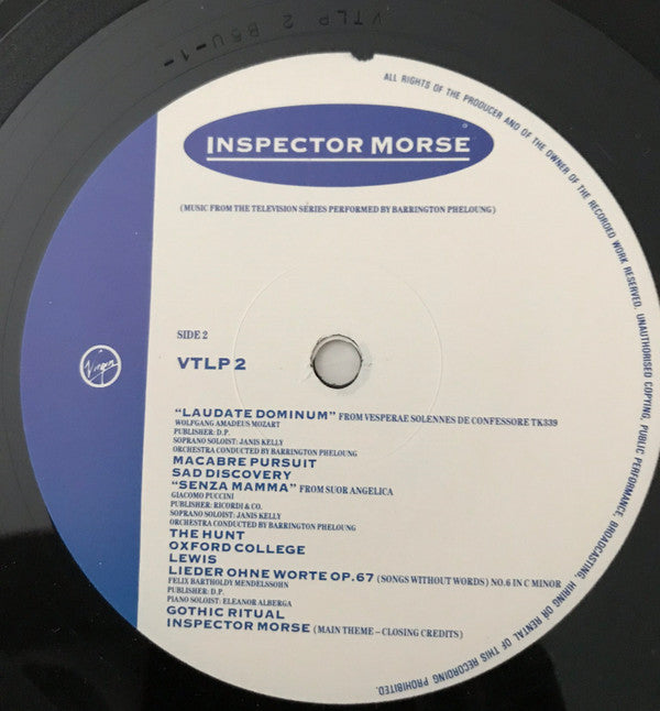 Barrington Pheloung : Inspector Morse (Original Music From The ITV Series) (LP, Album)