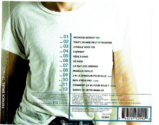 Patrick Bruel : De Face (CD, Album, RM)