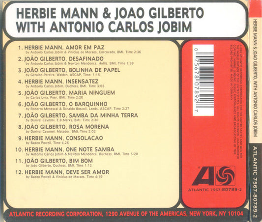 Herbie Mann & João Gilberto With Antonio Carlos Jobim : Herbie Mann & Joao Gilberto With Antonio Carlos Jobim (CD, Comp, RE, RM, Dig)