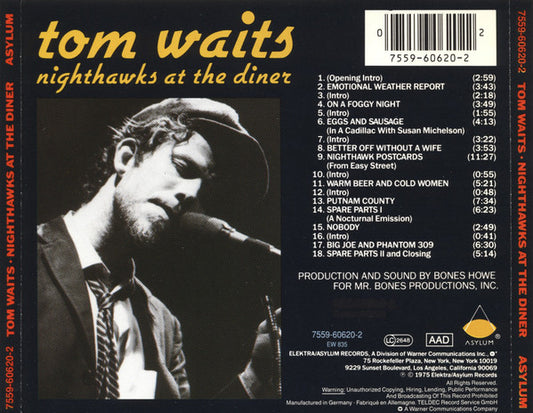 Tom Waits : Nighthawks At The Diner (CD, Album, RE)