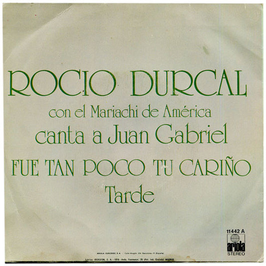 Rocío Dúrcal : Canta A Juan Gabriel (7", Single)