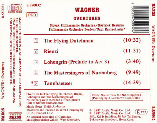 Richard Wagner, Slovak Philharmonic Orchestra, Philharmonia Orchestra, Bystrík Režucha, Paul Kantschieder : Overtures (CD)