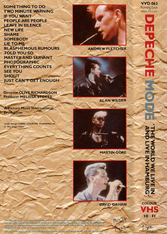 Depeche Mode : 'The World We Live In And Live In Hamburg' (VHS, PAL)