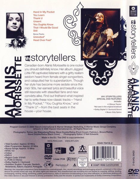 Alanis Morissette : VH1 Storytellers (DVD-V, Copy Prot., Multichannel, NTSC)