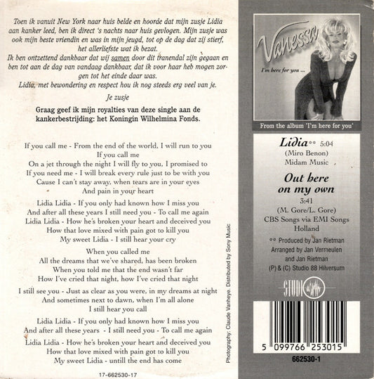 Vanessa (2) : Lidia (CD, Single, Car)