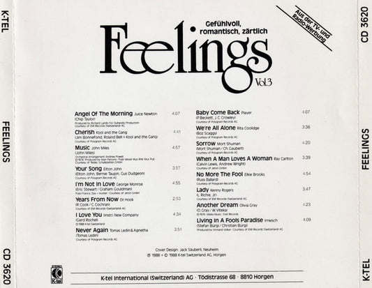 Various : Feelings Gefühlvoll, Romantisch, Zärtlich - Vol.3 (CD, Comp)