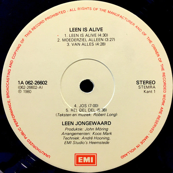 Leen Jongewaard : Leen Is Alive (LP)