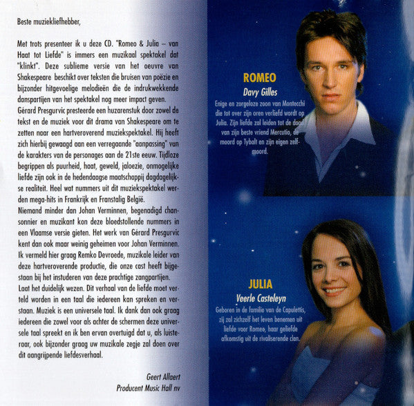 "Romeo & Julia - Van Haat Tot Liefde" Vlaamse Cast : Romeo & Julia - Van Haat Tot Liefde (CD, Album)