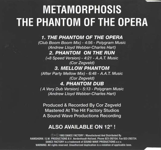 Metamorphosis (4) : The Phantom Of The Opera (CD, Maxi)