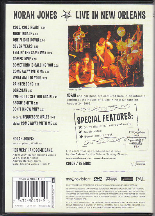Norah Jones : Live In New Orleans (DVD-V, Multichannel, PAL)
