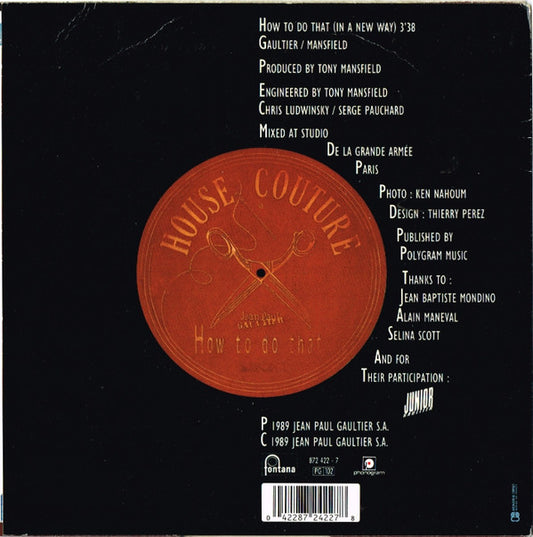Jean Paul Gaultier : How To Do That (7", S/Sided, Etch)