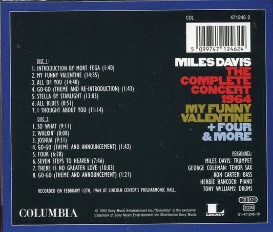 Miles Davis : The Complete Concert 1964 - My Funny Valentine + Four & More (2xCD, Comp, RE, RM)