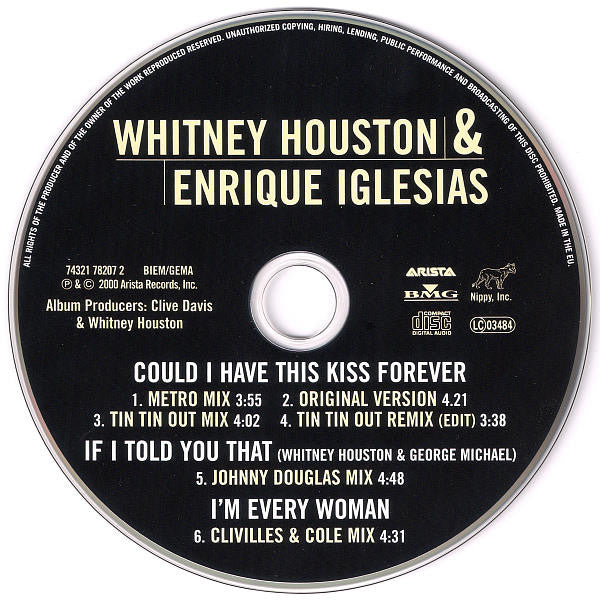 Whitney Houston & Enrique Iglesias : Could I Have This Kiss Forever (CD, Maxi)