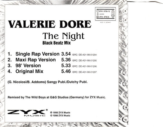 Valerie Dore : The Night (Black Beatz Mix) (CD, Maxi)