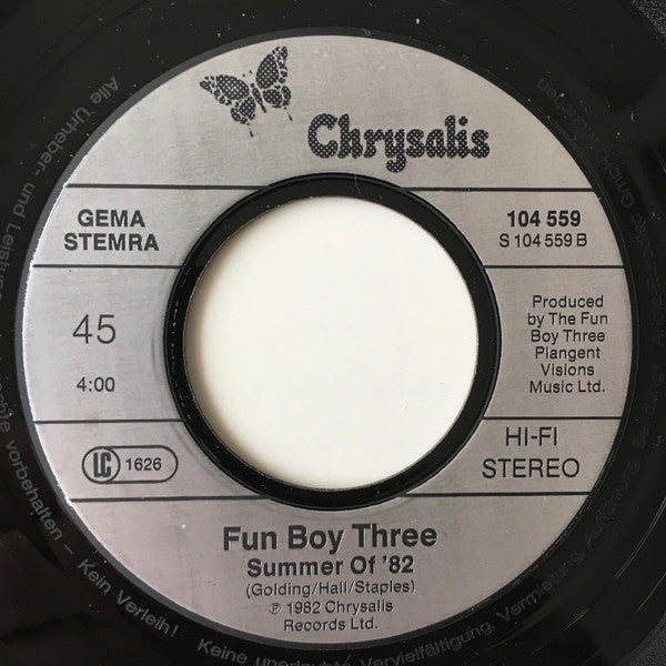 Fun Boy Three : Summertime (7", Single)