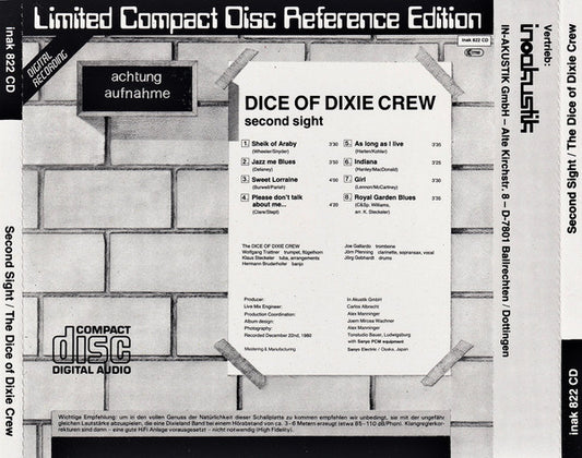 The Dice Of Dixie Crew : Second Sight (CD, Album, Ltd)