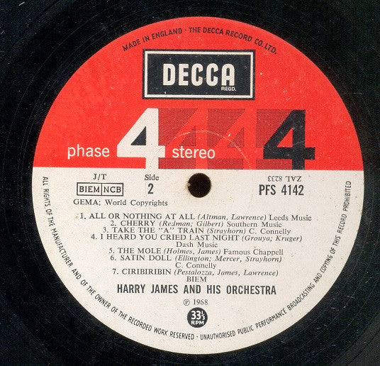 Harry James And His Orchestra : The Golden Trumpet Of Harry James (LP, Album)