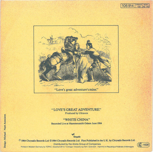 Ultravox : Love's Great Adventure (7", Single)