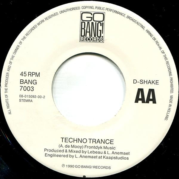 D-Shake : Yaaah / Techno Trance (7", Single)