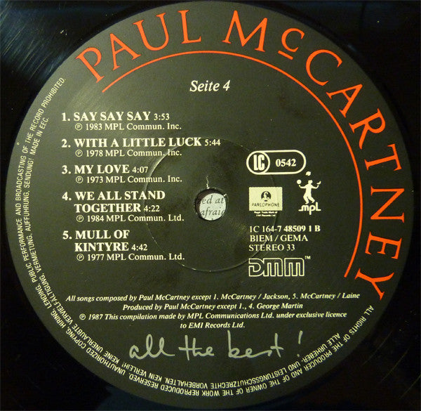 Paul McCartney : All The Best ! (2xLP, Comp, Gat)