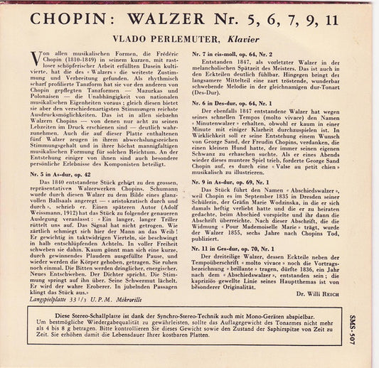 Vlado Perlemuter : Chopin Walzer (7")