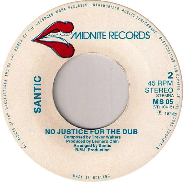Leonard Santic All Stars : No Justice For The Poor (7", Single)