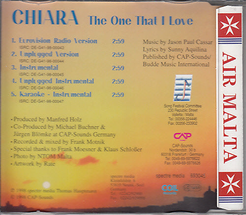 Chiara (8) : The One That I Love (CD, Maxi)
