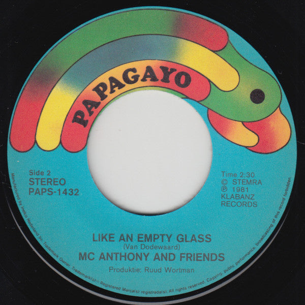 Mc Anthony & Friends : Niggersong / Like An Empty Glass (7", Single)