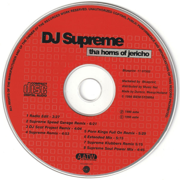 DJ Supreme : Tha Horns Of Jericho (CD, Maxi)