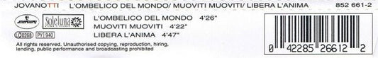 Jovanotti : L'Ombelico Del Mondo (CD, Single)