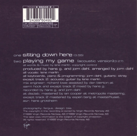 Lene Marlin : Sitting Down Here (CD, Single, Car)