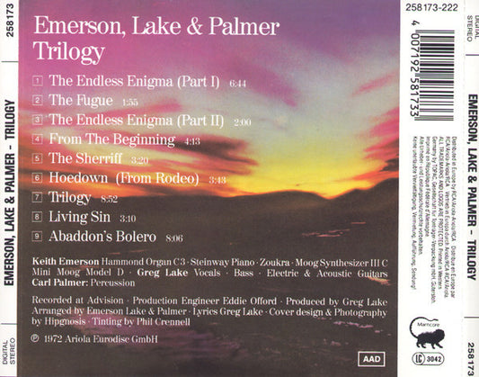 Emerson, Lake & Palmer : Trilogy (CD, Album, RE)