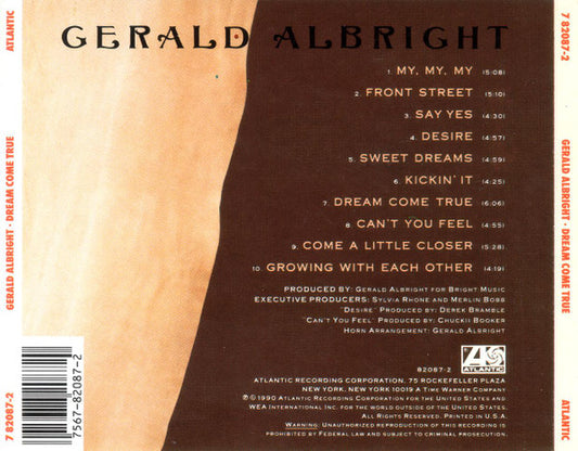 Gerald Albright : Dream Come True (CD, Album)