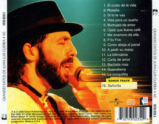 Juan Luis Guerra 4.40 : Grandes Éxitos De Juan Luis Guerra 4 40 (CD, Comp, RE)