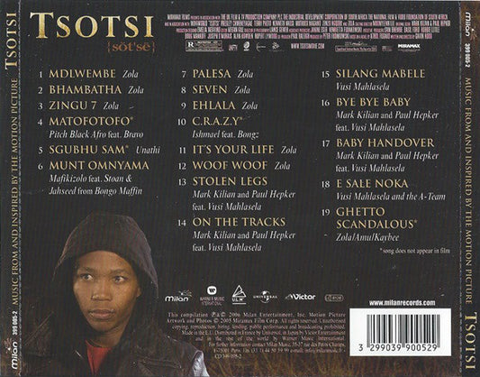 Various : Music From And Inspired By The Motion Picture Tsotsi (CD, Album)