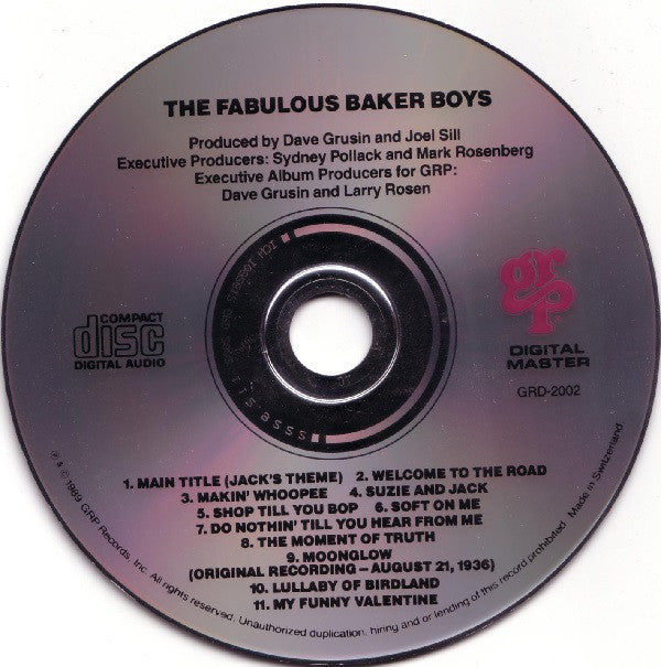 Dave Grusin : The Fabulous Baker Boys (Original Motion Picture Soundtrack) (CD, Album)