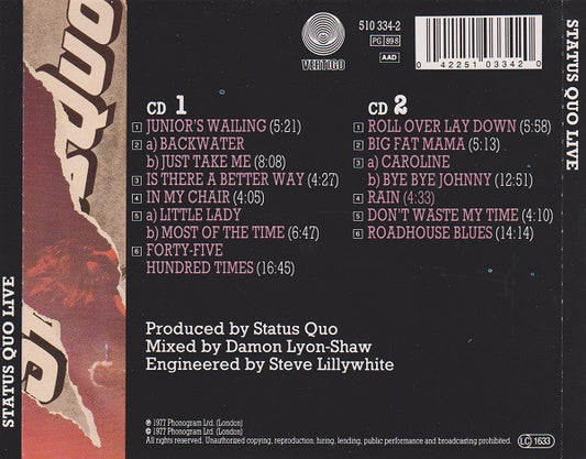 Status Quo : Live (2xCD, Album, RE, Fat)
