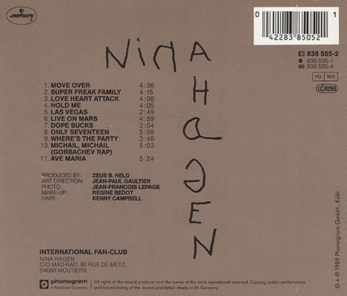 Nina Hagen : Nina Hagen (CD, Album)