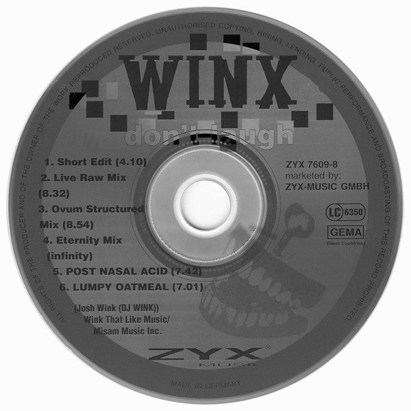 Josh Wink : Don't Laugh (CD, Maxi)