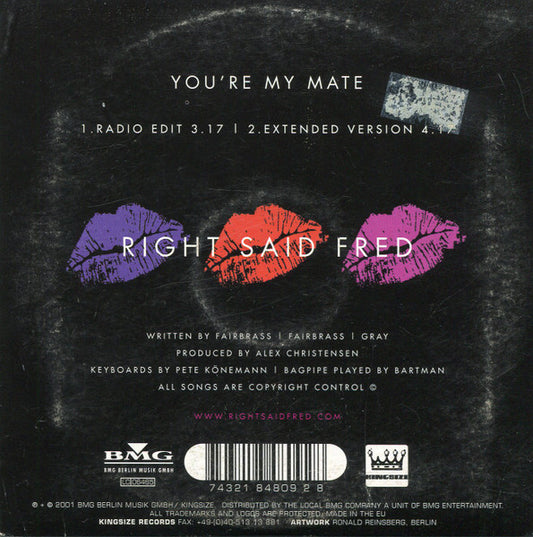 Right Said Fred : You're My Mate (CD, Single, car)