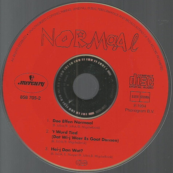 Normaal : Doe Effen Normaal (CD, Single)