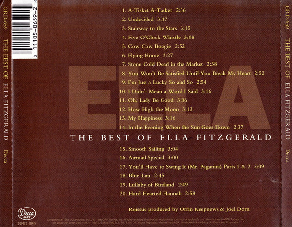 Ella Fitzgerald : The Best Of Ella Fitzgerald (CD, Comp, RE)