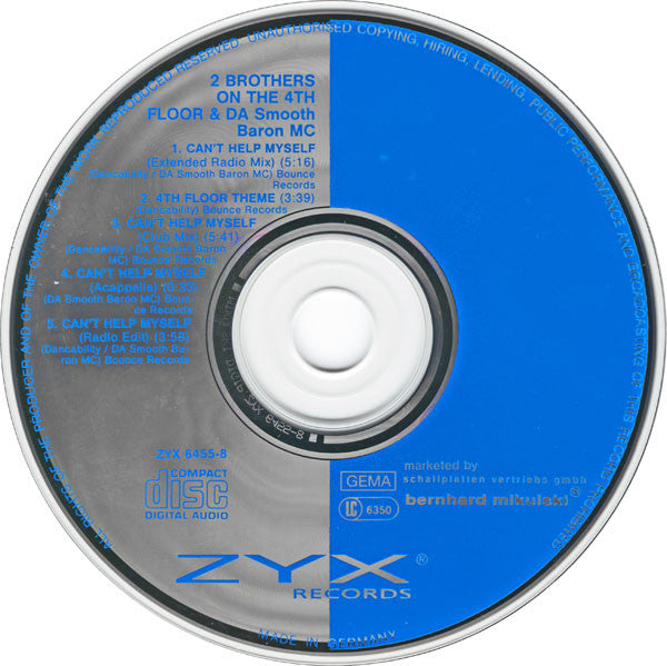 2 Brothers On The 4th Floor & Da Smooth Baron MC : Can't Help Myself (CD, Maxi, Blu)